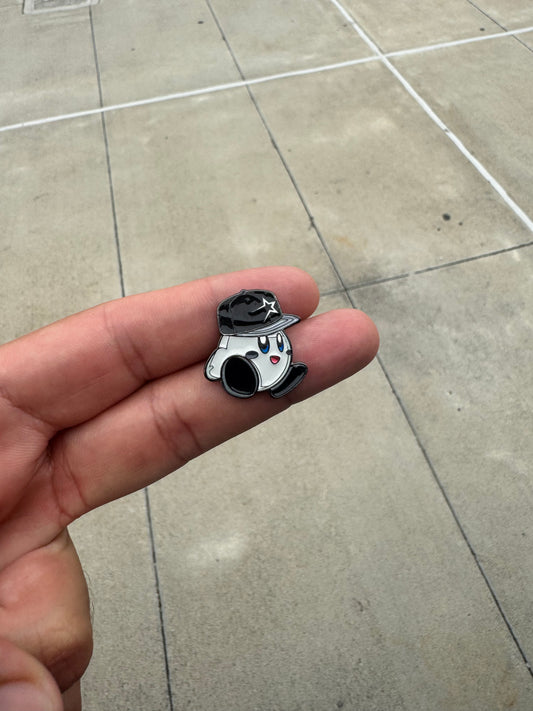 Kirby Pin (Black Stros Hat)