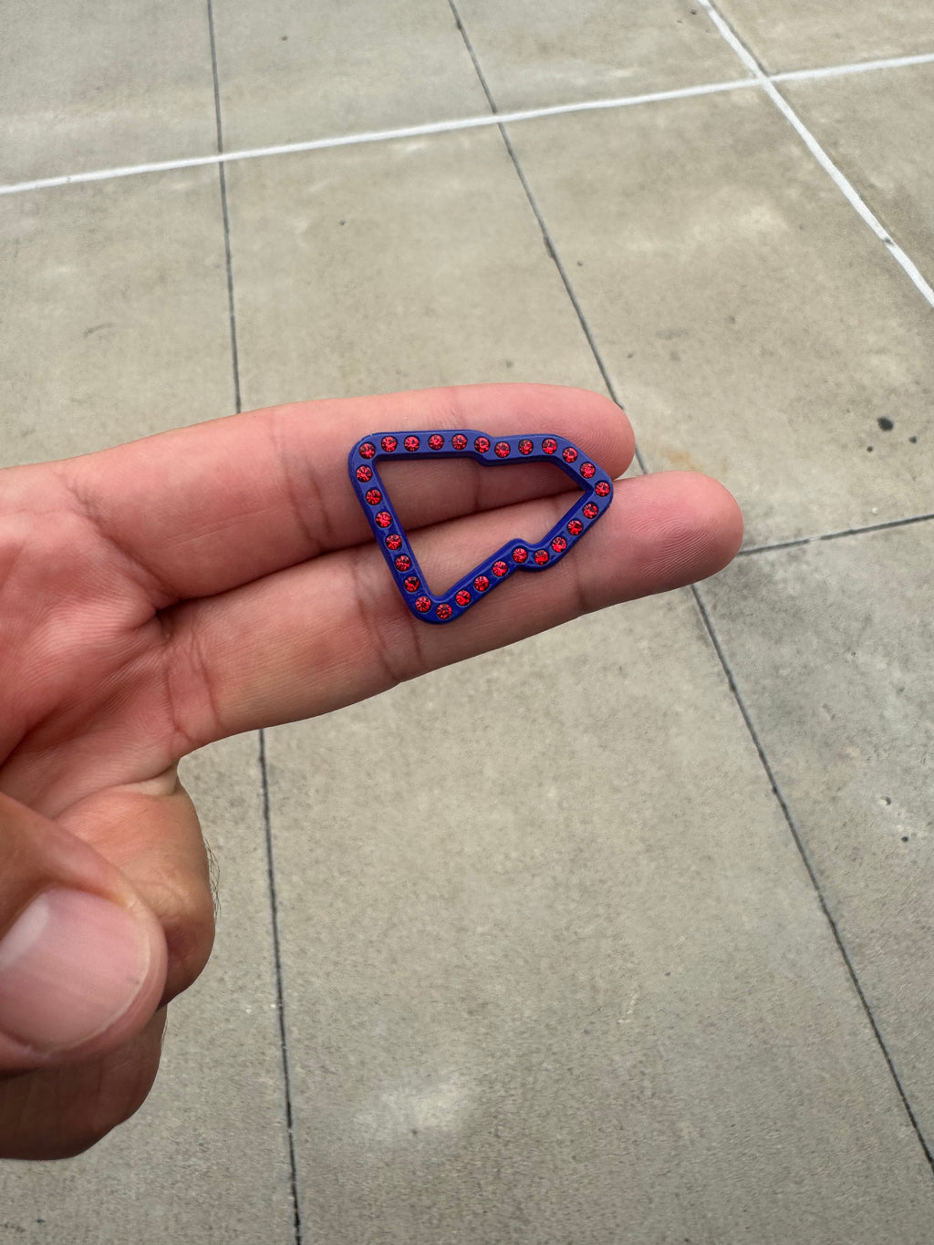 NE Boarder Pin (Blue w Red Diamonds)